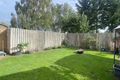 Freistehendes Einfamilienhaus in Kunrau/Klötze, Altmark: Garten mit Rasenfläche und Umzäunung